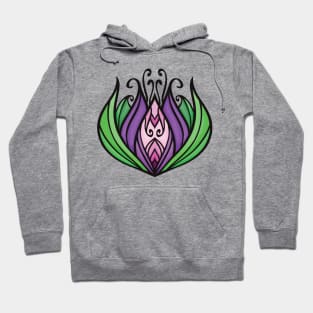 Purple, Pink, and Green Zen Lotus Flower Hoodie